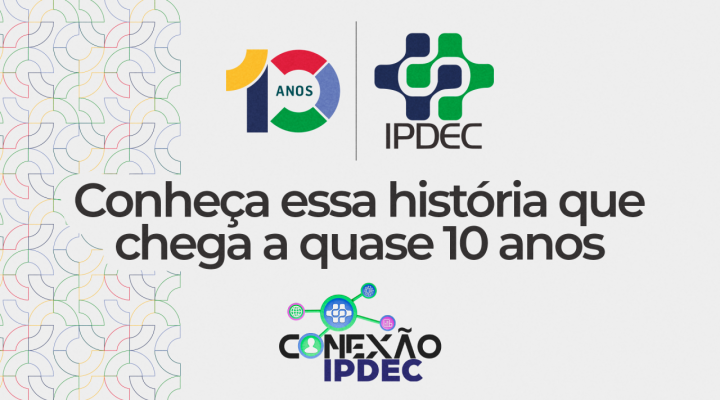 Logo do ipdec em comemoraçõ aso 10 anos